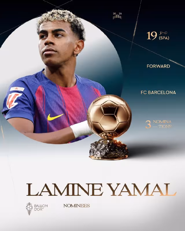 Lamin Yamal «Oltin to'p»ga nomzod bo'ldi