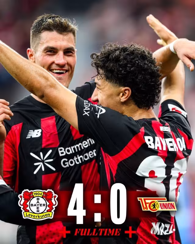 Bayer 4:0 Union Berlin: Ishonchli g'alaba