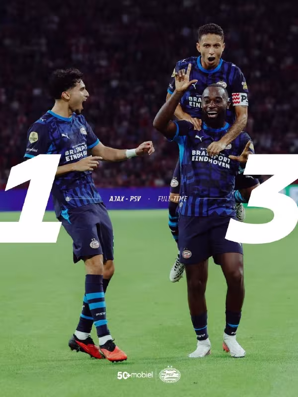 Ajax 1:3 PSV: Eyndxovenliklar safarda g'alaba qozonishdi