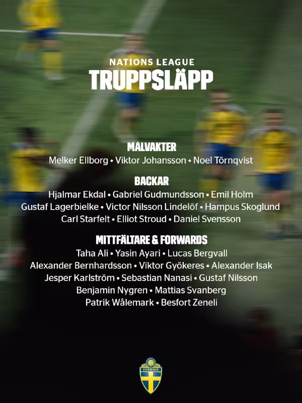 Gabi Gudmundsson Shvetsiya terma jamoasiga chaqirildi