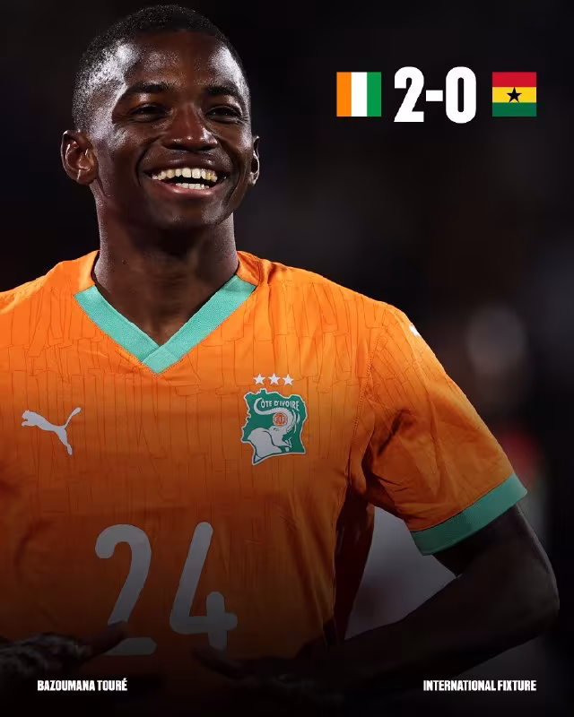 Kot-d’Ivuar 2:0 Gana: Bazumana Ture maydonga tushdi