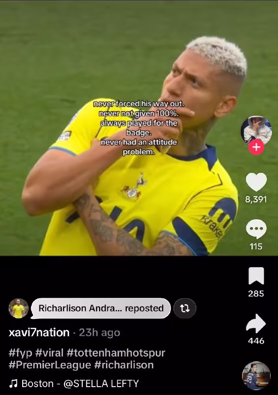 Richarlison «Tottenxem»dagi kelajagi haqidagi mish-mishlarga munosabat bildirdi