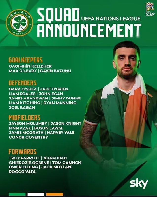 Jeyk O'Brayen Irlandiya terma jamoasiga chaqirildi