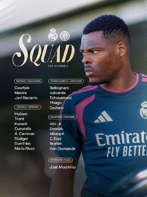 Real Madridning Interga qarshi o'yin uchun qaydnomasi