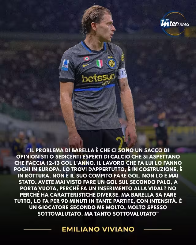 Emiliano Viviano: Barella o'z pozitsiyasida Yevropadagi eng yaxshilardan biri