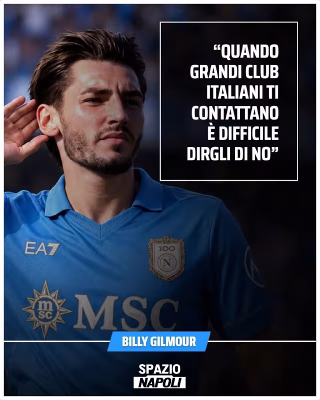 Billy Gilmour: "Napoli kabi nufuzli klubga "yo'q" deyish qiyin"