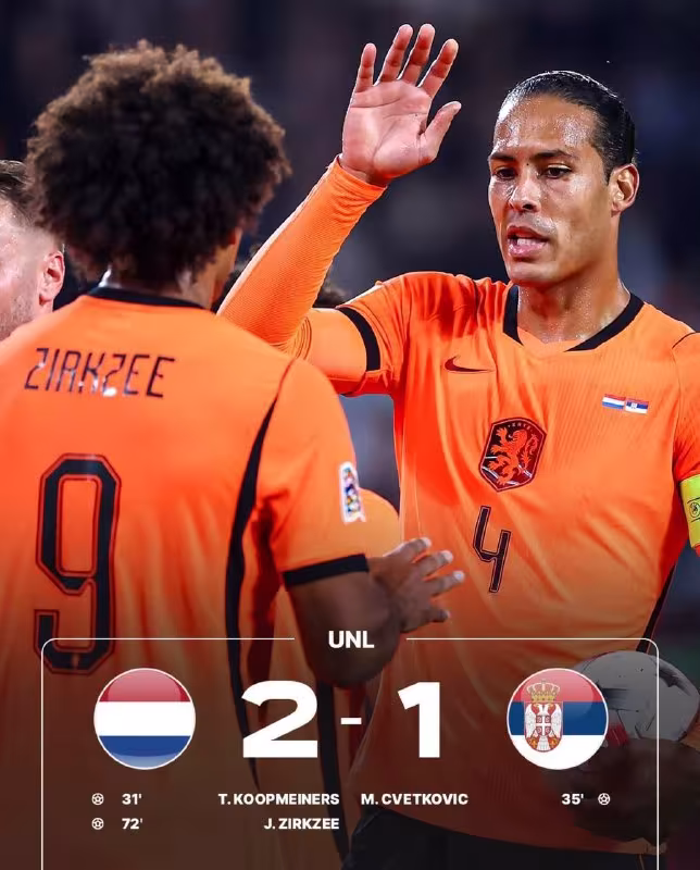 Niderlandlar g'alaba qozondi, Zirkze gol urdi