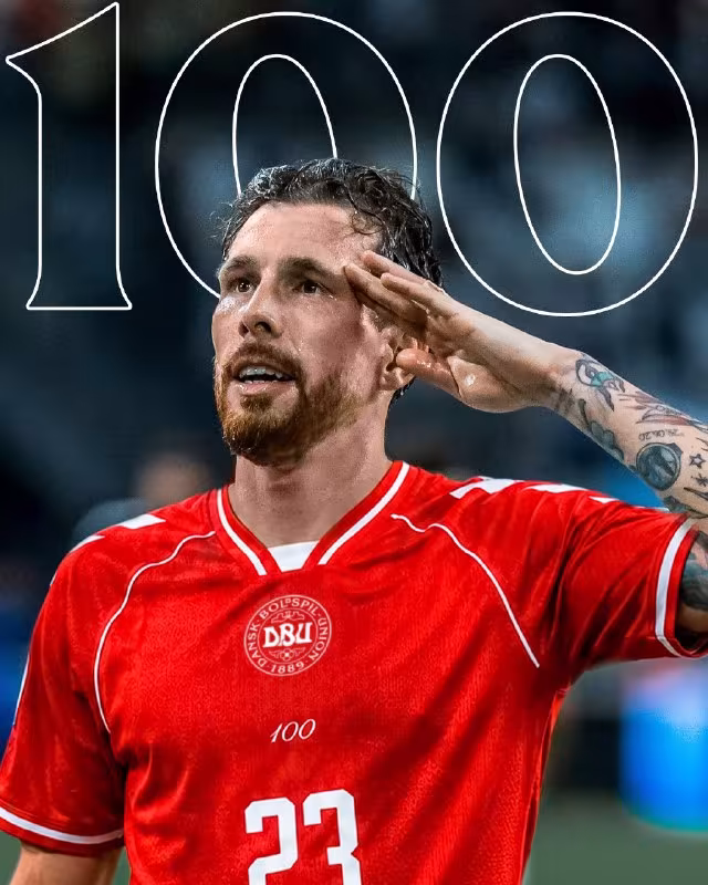 Pyer-Emil Xoybyerg Daniya terma jamoasi safida 100-o'yinini o'tkazdi