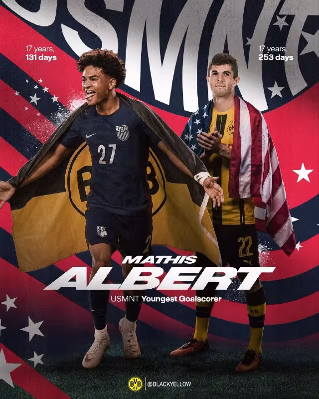Matis Albert AQSH terma jamoasi tarixidagi eng yosh gol muallifiga aylandi